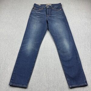 Levis Jeans Womens 26 Blue Wedgie Denim Button Fly Straight Leg Premium BIG E